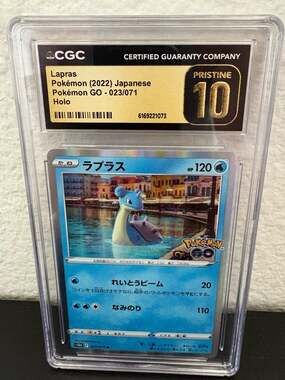 Lapras CGC Pristine 10 Japanese Pokemon GO 023/071 Holo Pokemon Card